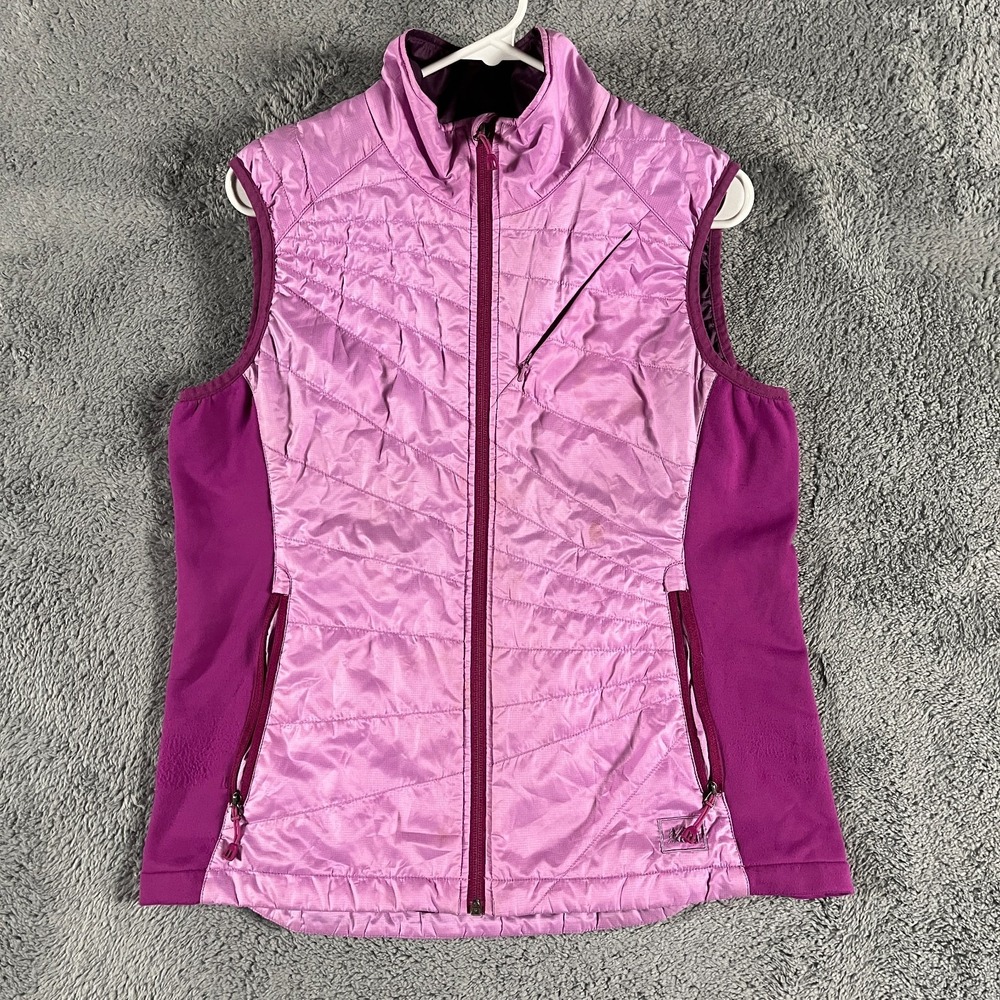 REI Co-Op Vest Womens L Purple Primaloft Insulated Packable Mock Neck Full Zip